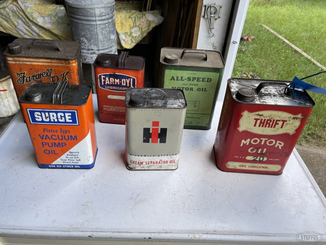 6- vintage oil cans